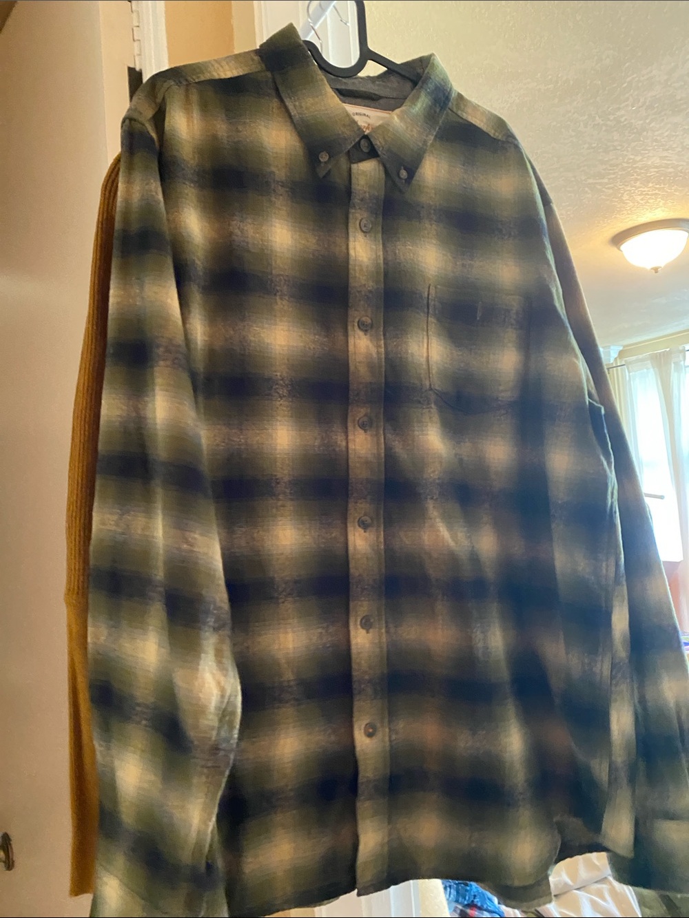 Weatherproof Blue and Green Plaid Button-Down Shirt